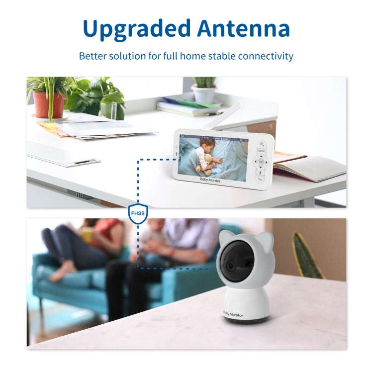 5 Inch HD Baby Monitor Wireless Wifi Baby Care Camera EU Plug