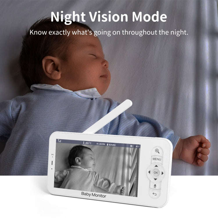 5 Inch HD Baby Monitor Wireless Wifi Baby Care Camera EU Plug