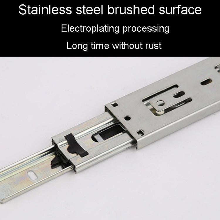 6 inch 16cm Thickened Three Sections Ball Slide Mute Drawer Track Rail