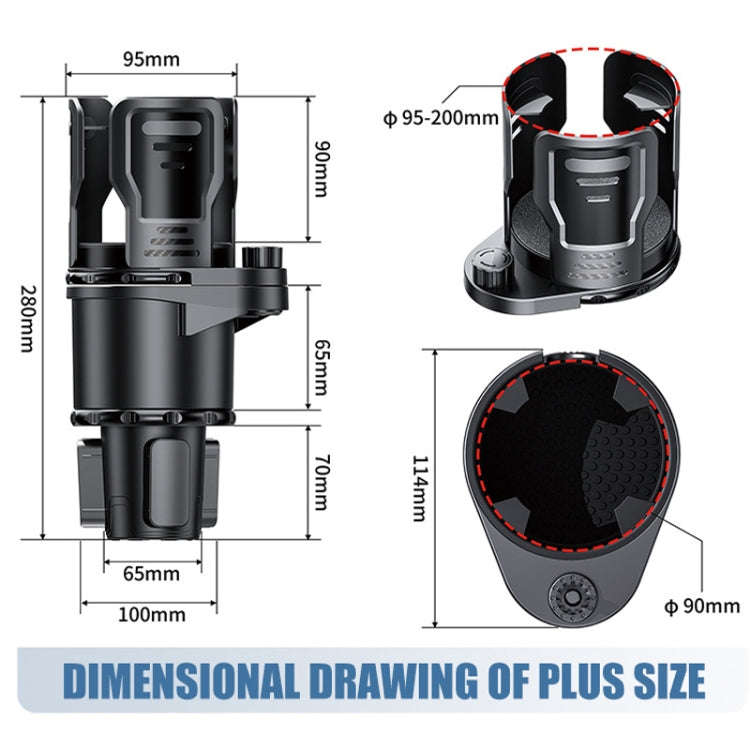 Multifunctional Car Water Cup Holder Drink Holder with Switch Lock, Size: Large