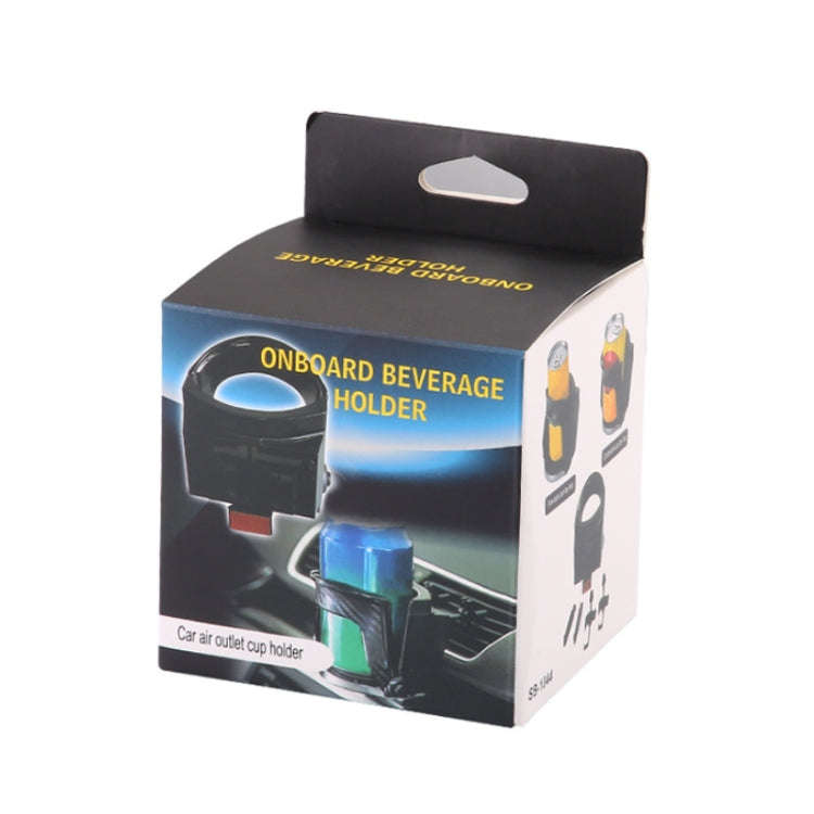 Car Water Cup Holder Multi-function Air Outlet Mobile Phone Holder Ashtray(Carbon Fiber Silver Edge)