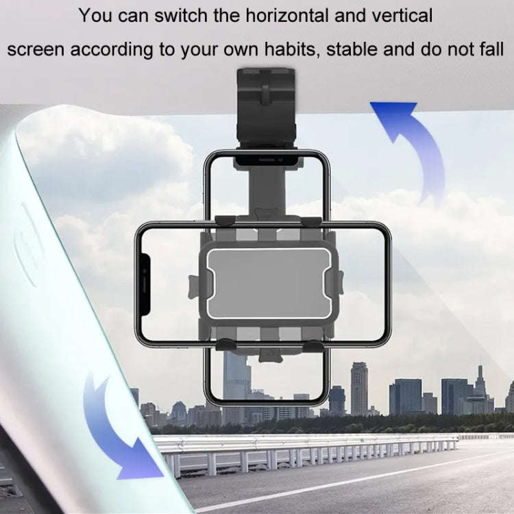 Car Sun Visor Clamp Multi-function Dashboard Mobile Phone Holder(Black)