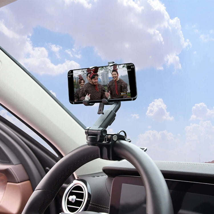 Car Sun Visor Clamp Multi-function Dashboard Mobile Phone Holder(Black)