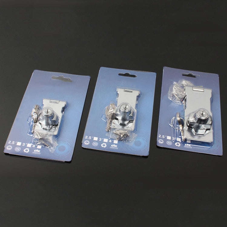 3 inch Non-Interlocking No Hole Hook With Locking Hasp Chest Of Drawers Door Lock With Iron Key