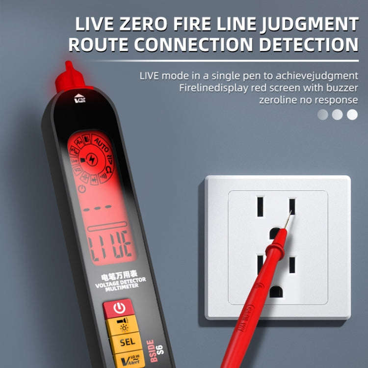 BSIDE S6 Smart Digital Multimeter Current Test Pen Capacitance Temperature Voltage Detector(Charg...