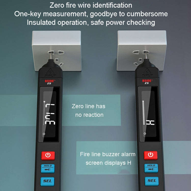 BSIDE Z5 Smart Pen Multimeter Backlight LCD 6000 Counts Auto Voltage Detector