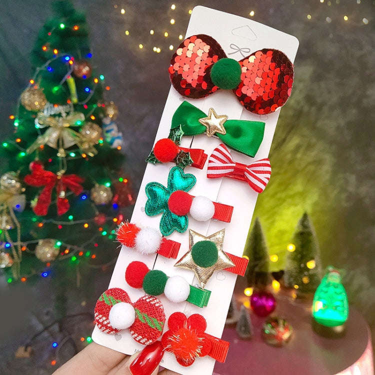 10-in-1 Children Hairpin Set Cute Girls Christmas Hairpins, Style: NO.2 Bow