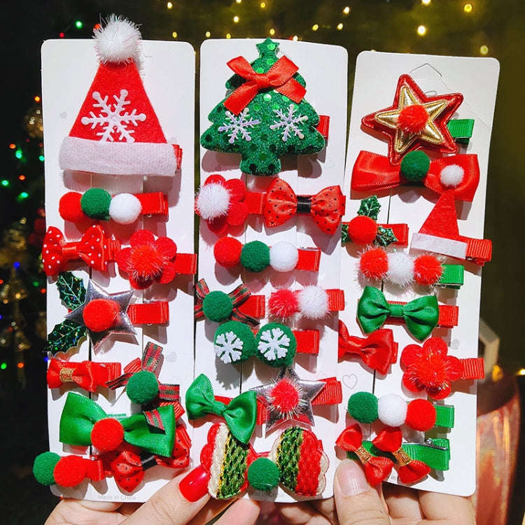 10-in-1 Children Hairpin Set Cute Girls Christmas Hairpins, Style: NO.2 Bow