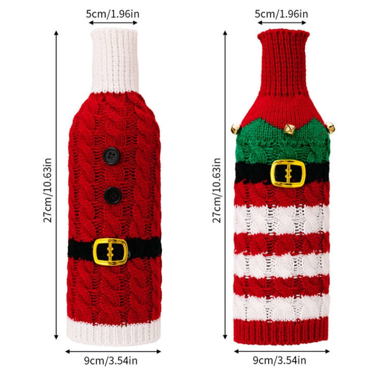 Christmas Knitted Wine Bottle Cover Festival Restaurant Decorations(Belt)