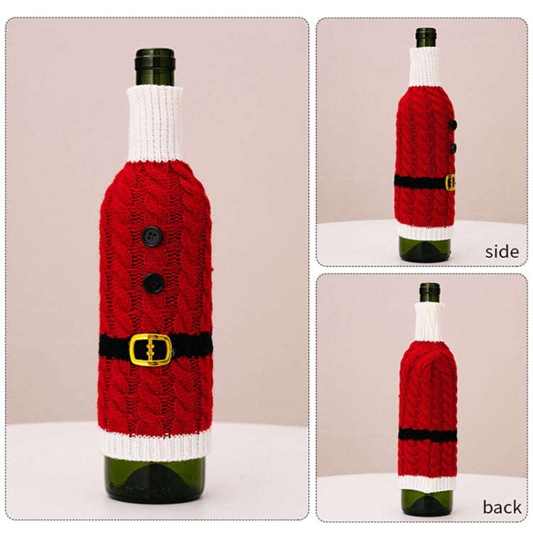 Christmas Knitted Wine Bottle Cover Festival Restaurant Decorations(Belt)
