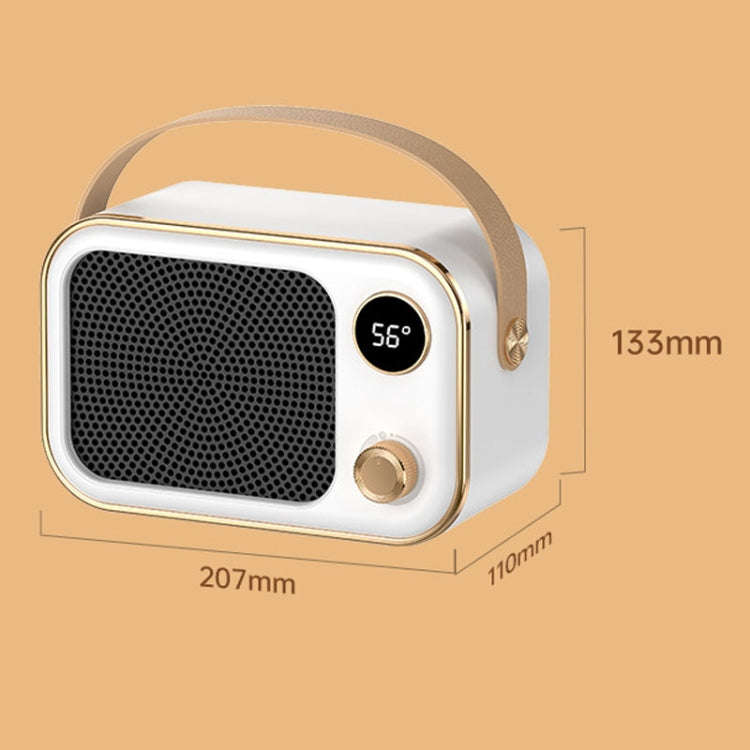 1200W Electric Heater Winter Hand Warmer with Screen Display,EU Plug(White)