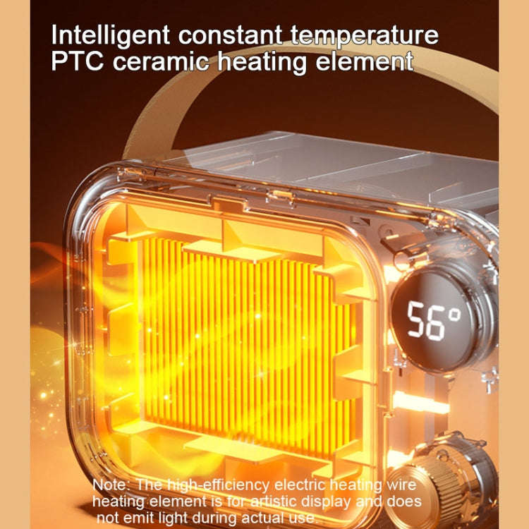 1200W Electric Heater Winter Hand Warmer with Screen Display,EU Plug(White)