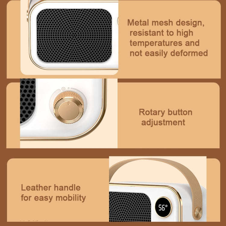 1200W Electric Heater Winter Hand Warmer with Screen Display,EU Plug(White)