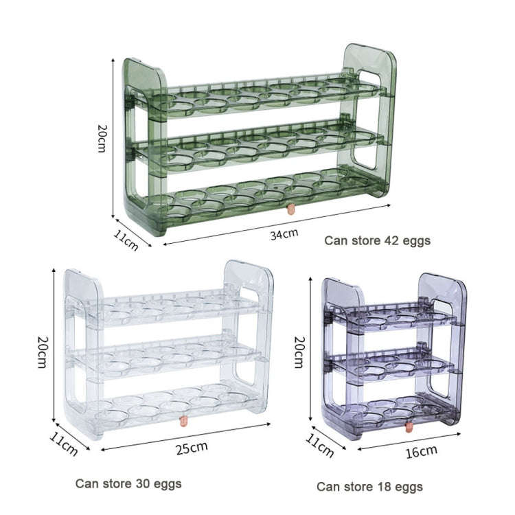Refrigerator Flip-Type Eggs Storage Rack Egg Fresh-keeping Box, Size: Large(Transparent)