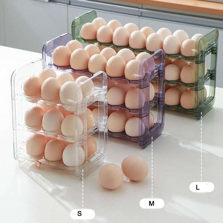 Refrigerator Flip-Type Eggs Storage Rack Egg Fresh-keeping Box, Size: Large(Transparent)