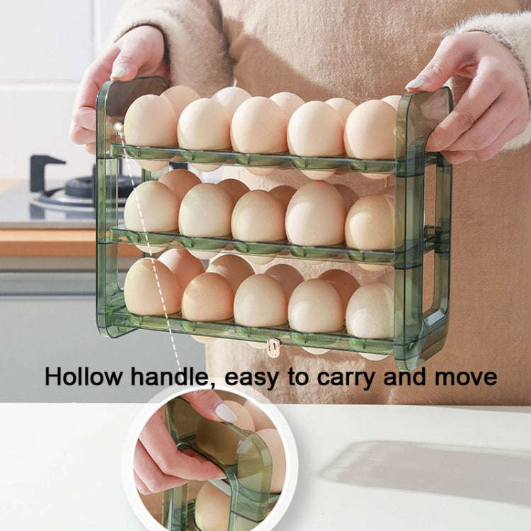 Refrigerator Flip-Type Eggs Storage Rack Egg Fresh-keeping Box, Size: Large(Transparent)