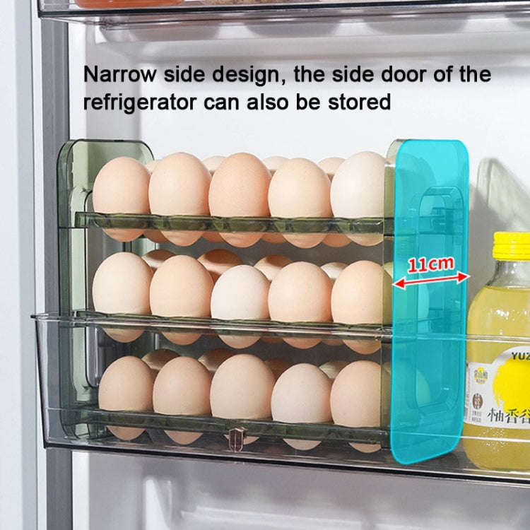 Refrigerator Flip-Type Eggs Storage Rack Egg Fresh-keeping Box, Size: Large(Transparent)