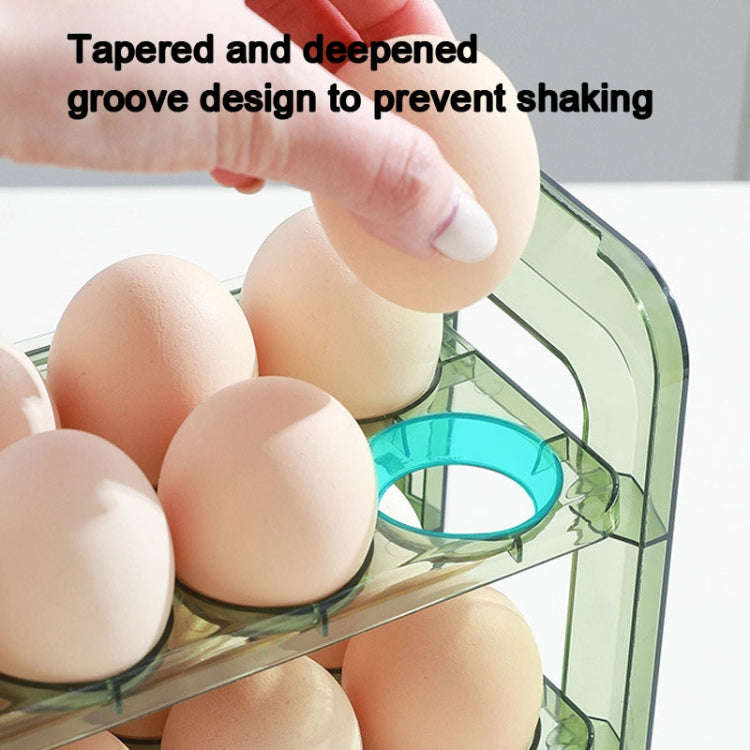 Refrigerator Flip-Type Eggs Storage Rack Egg Fresh-keeping Box, Size: Large(Transparent)