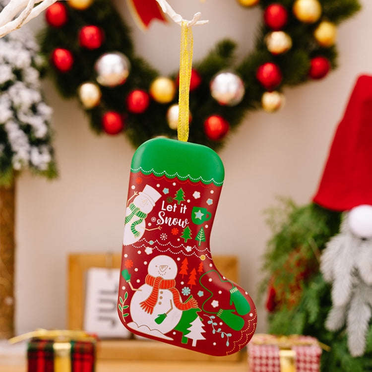 Christmas Tree Decoration Pendants Christmas Stock Shaped Tinplate Gift Box, Style: Snowman