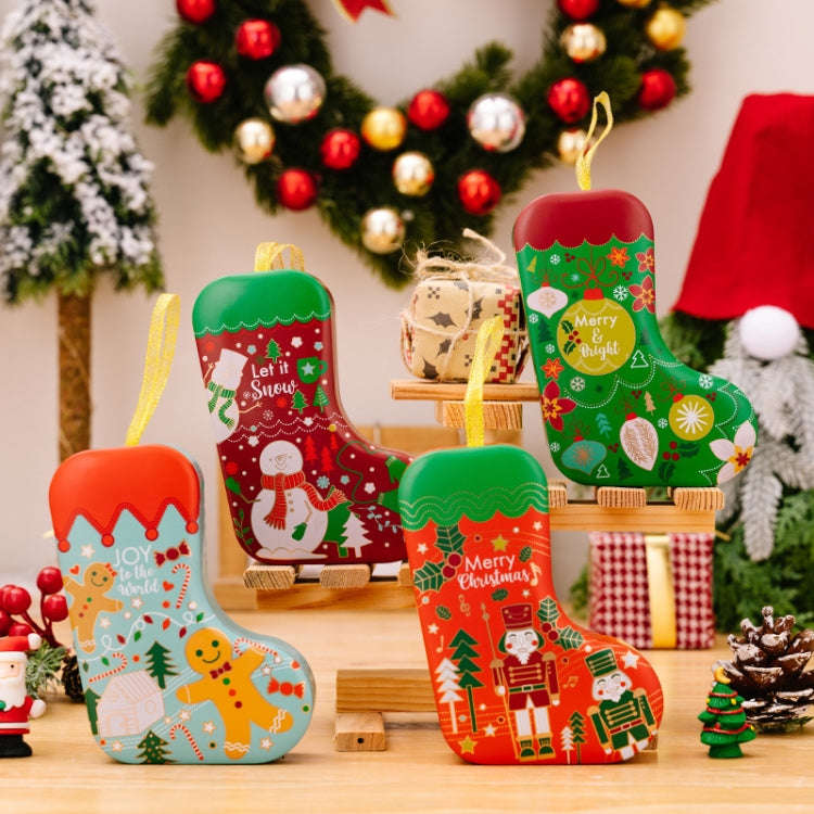 Christmas Tree Decoration Pendants Christmas Stock Shaped Tinplate Gift Box, Style: Snowman