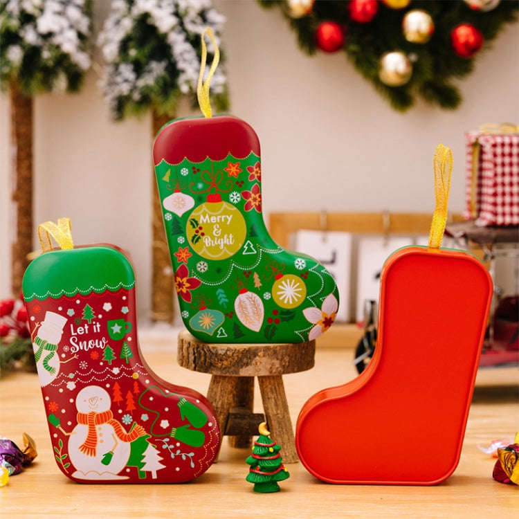 Christmas Tree Decoration Pendants Christmas Stock Shaped Tinplate Gift Box, Style: Gingerbread Man