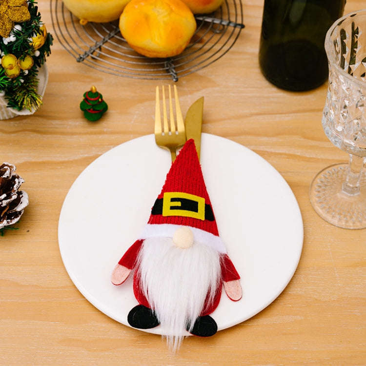 Christmas Table Decoration Props Cartoon Knife and Fork Decorative Cover(Belt)