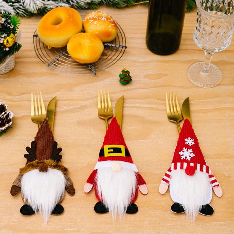 Christmas Table Decoration Props Cartoon Knife and Fork Decorative Cover(Belt)