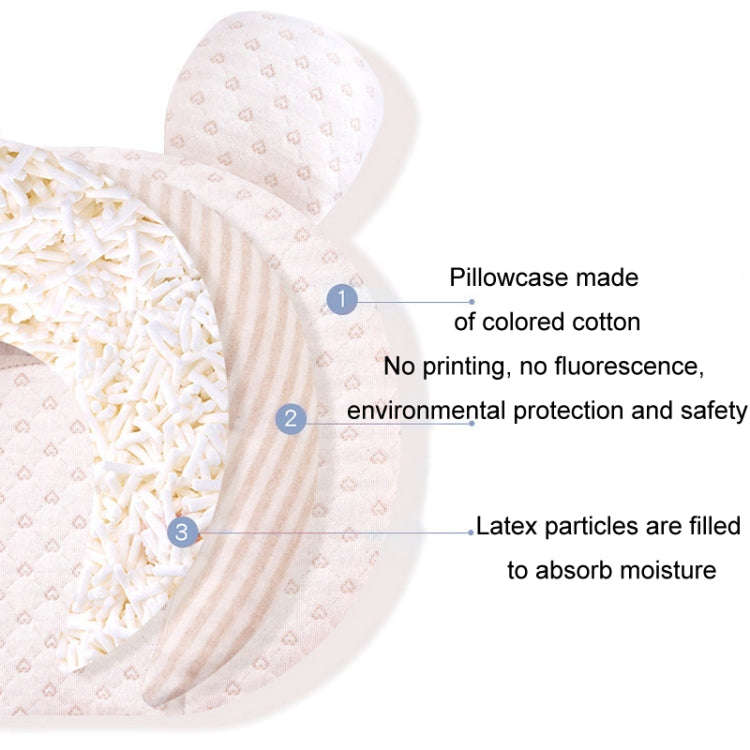 0-1 Year Old Baby Pillow Anti-Head Deflection Shaped Children Pillow, Style: Bear Latex Filling