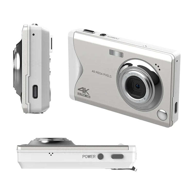 4K HD 3.0-Inch IPS Screen Autofocus HD Digital Camera(White)