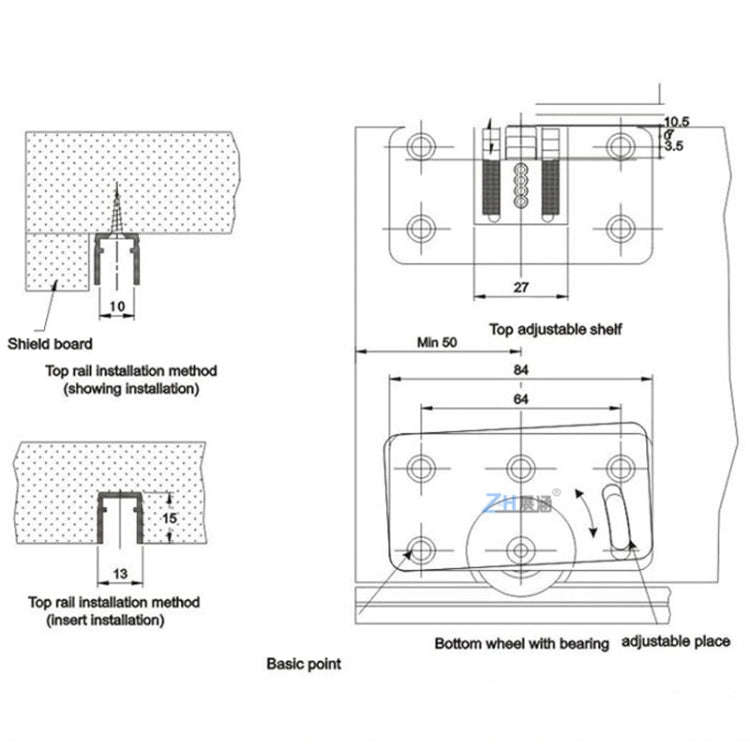 Sliding Door Closet Pulley Accessories Large Groove Sliding Door Lower Track