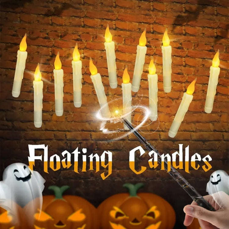12pcs /Set LED Floating Candles Lights With Remote Control Christmas Halloween Decoration, Style:...
