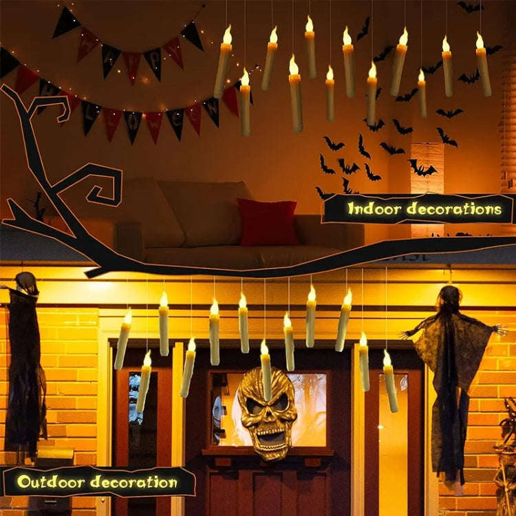 12pcs /Set LED Floating Candles Lights With Remote Control Christmas Halloween Decoration, Style:...