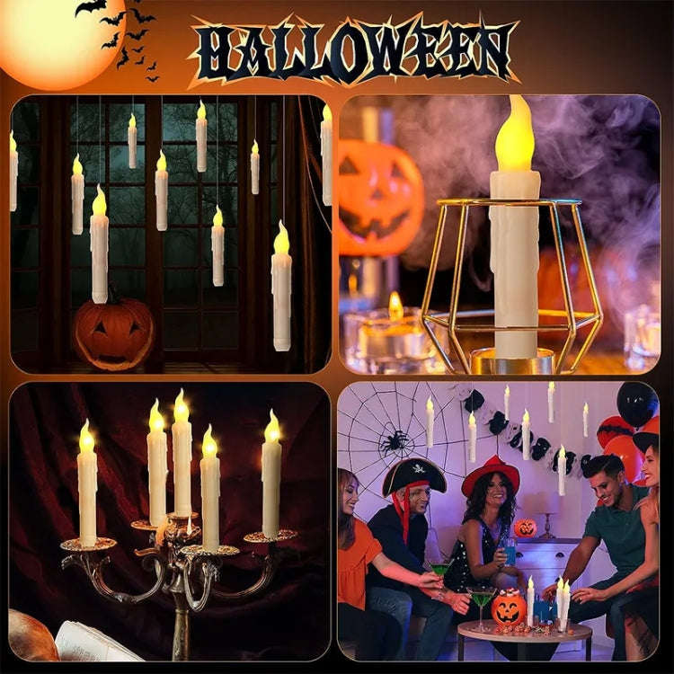 12pcs /Set LED Floating Candles Lights With Remote Control Christmas Halloween Decoration, Style:...