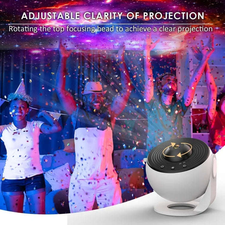 Galaxy Night Light Star Projector LED Table Lamp Children Room Decor With 12pcs Film Disc(Black)