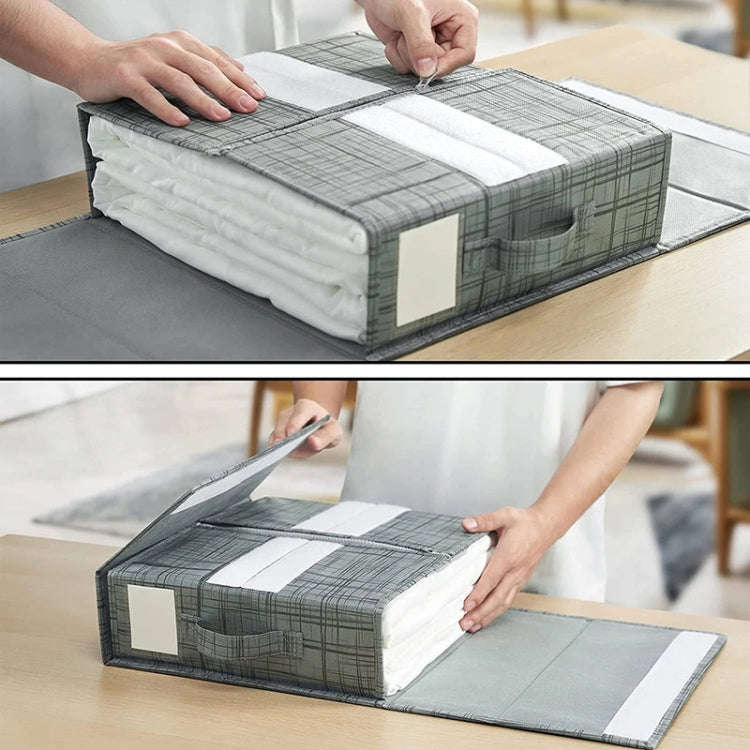 Underbed Storage Bag Foldable Storage Box for Clothes Blankets Duvet Cover, Color: Beige