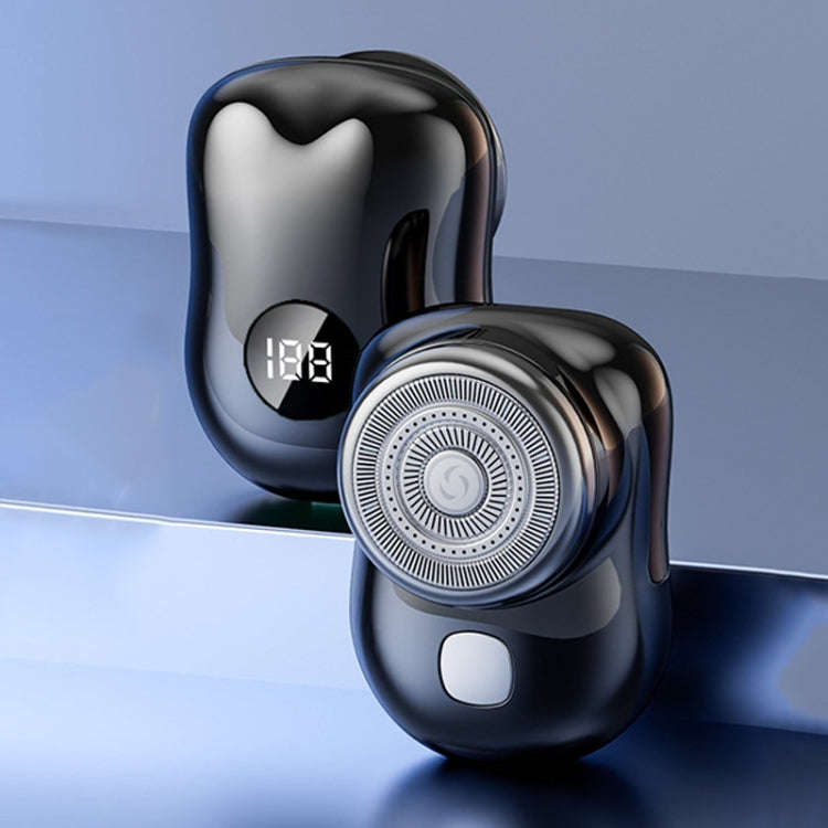 Three-Ring Knife Mesh Electric Men Shaver Travel Portable Mini Shaver, Color: Digital Display Black
