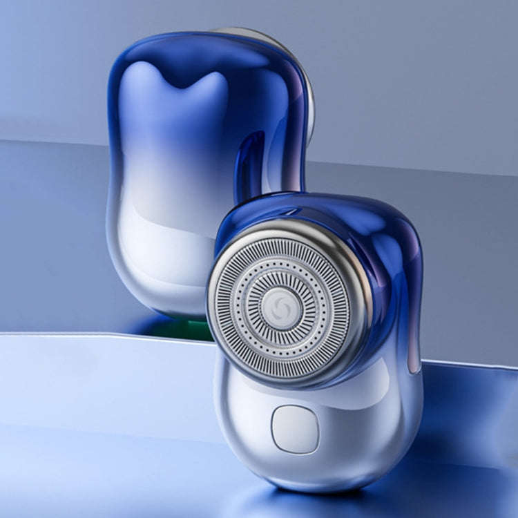 Three-Ring Knife Mesh Electric Men Shaver Travel Portable Mini Shaver, Color: Gradient Blue