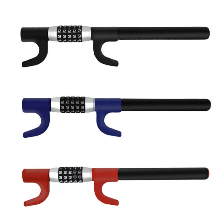 Car Anti-Theft Steering Wheel Retractable Adjustable Code Lock(Red)