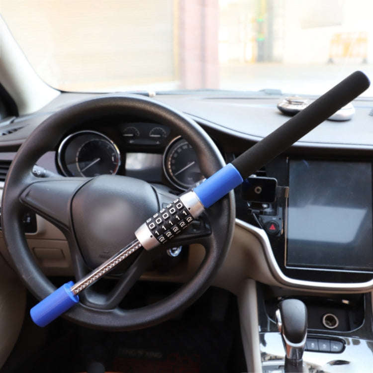 Car Anti-Theft Steering Wheel Retractable Adjustable Code Lock(Black)