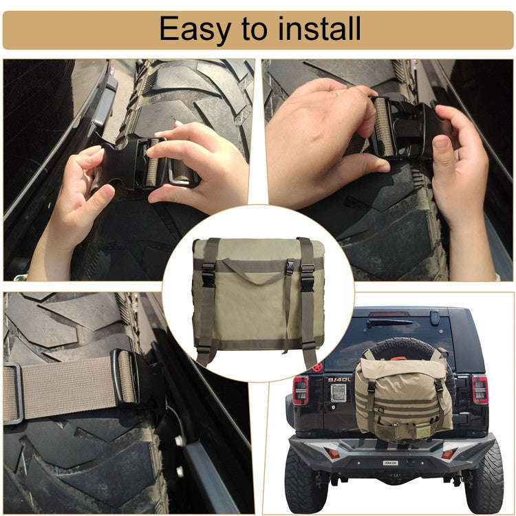 Outdoor Camping Off-road Vehicle Spare Tire Tool Miscellaneous Storage Bag, Color: Black