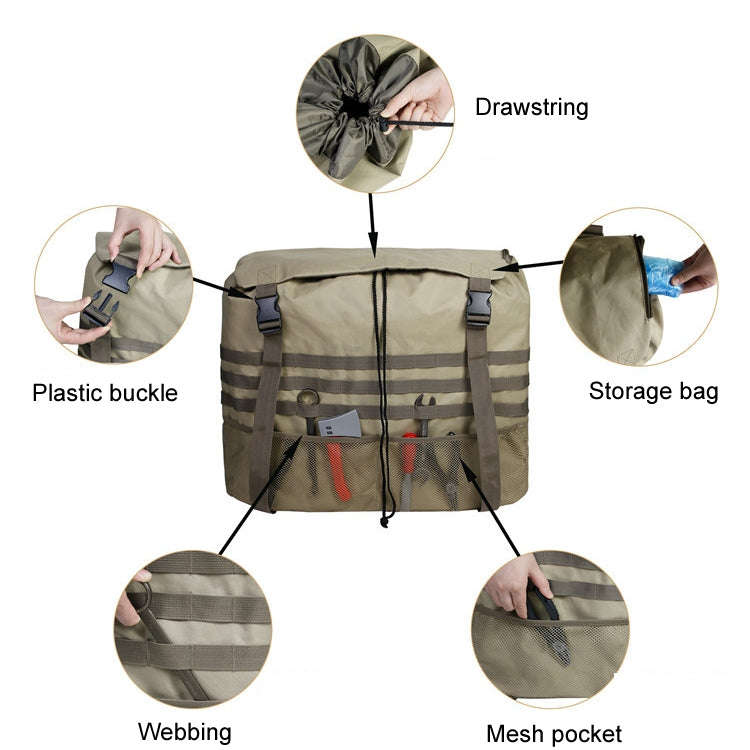 Outdoor Camping Off-road Vehicle Spare Tire Tool Miscellaneous Storage Bag, Color: Khaki