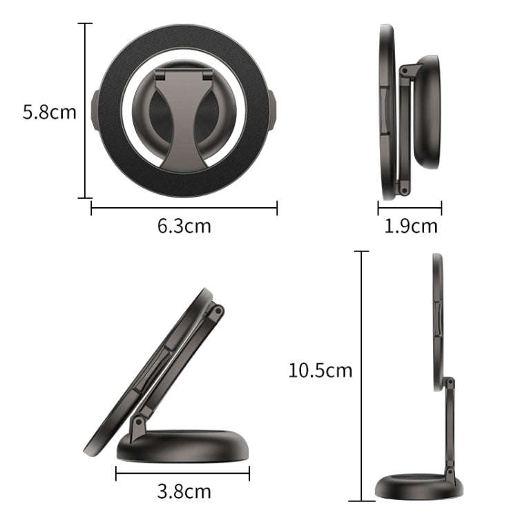 Car Magsafe Magnetic Folding Navigation Phone Holder(Black)