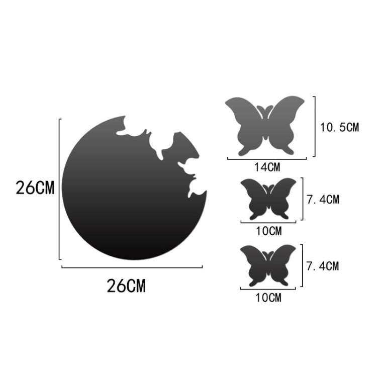 4pcs /Set DIY Acrylic Butterfly Mirror Waterproof Wall Stickers Dining Room Bedroom Decoration(Gold)