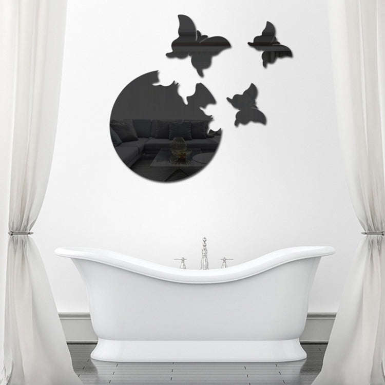 4pcs /Set DIY Acrylic Butterfly Mirror Waterproof Wall Stickers Dining Room Bedroom Decoration(Gold)