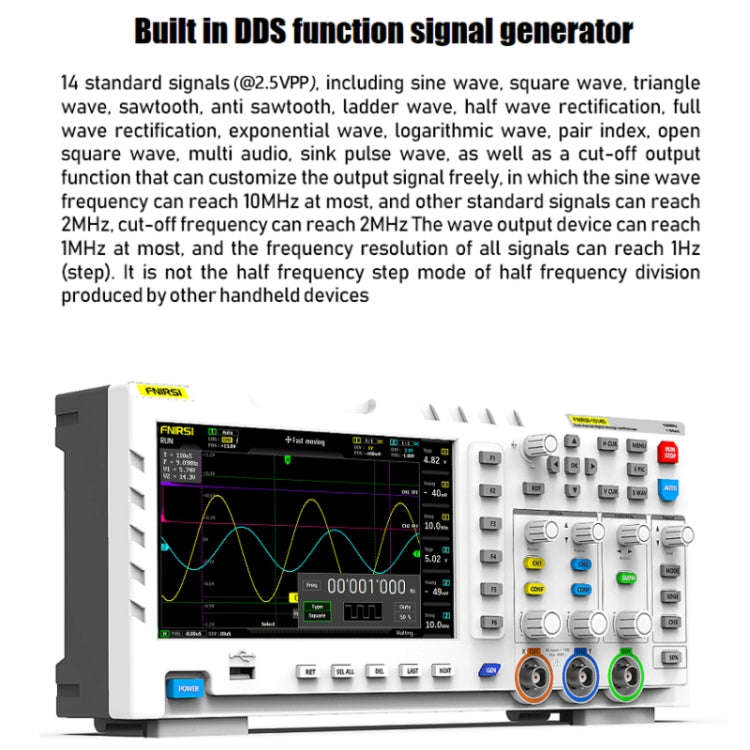FNIRSI 2 In 1 Dual-Channel 100M Bandwidth Digital Oscilloscope 1GS Sampling Signal Generator, EU ...