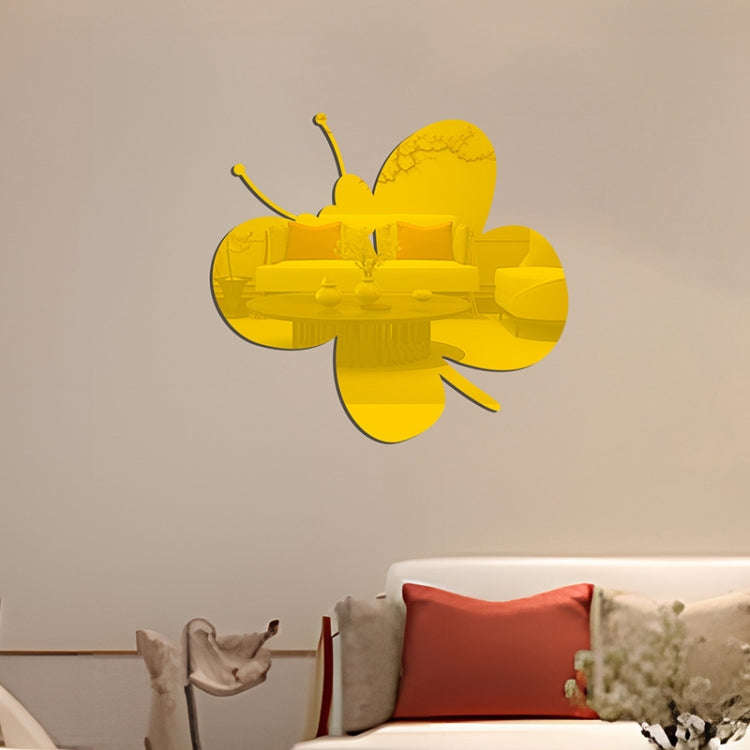 Acrylic Butterfly Stereo Wall Stickers Bedroom Living Room Background Wall Decoration Soft Mirror...