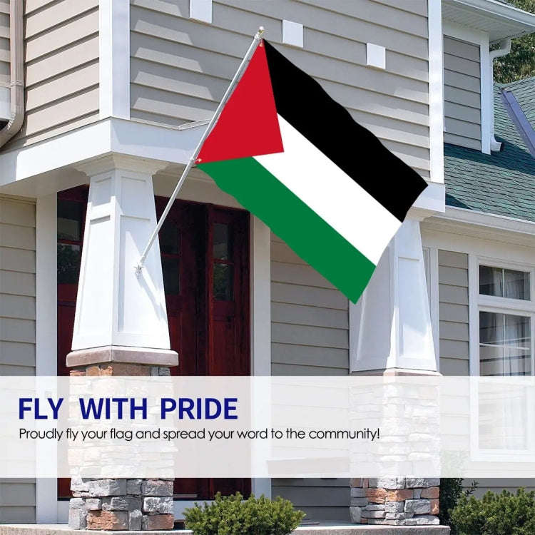 90 x 150cm Palestine Flag No. 4 Polyester Fabric Decorative Flag