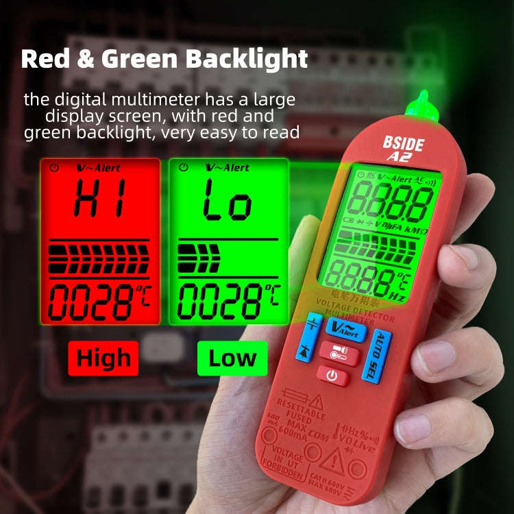 BSIDE A2 Charging Model Mini Digital Auto-Ranging Pencil Multimeter, Specification: With Tool Pack