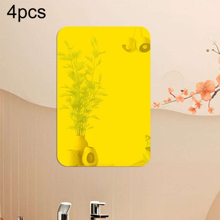 4pcs 15cm x 10cm Round Corner Models Rectangle Acrylic Mirror Stereo Wall Stickers Home Decoratio...