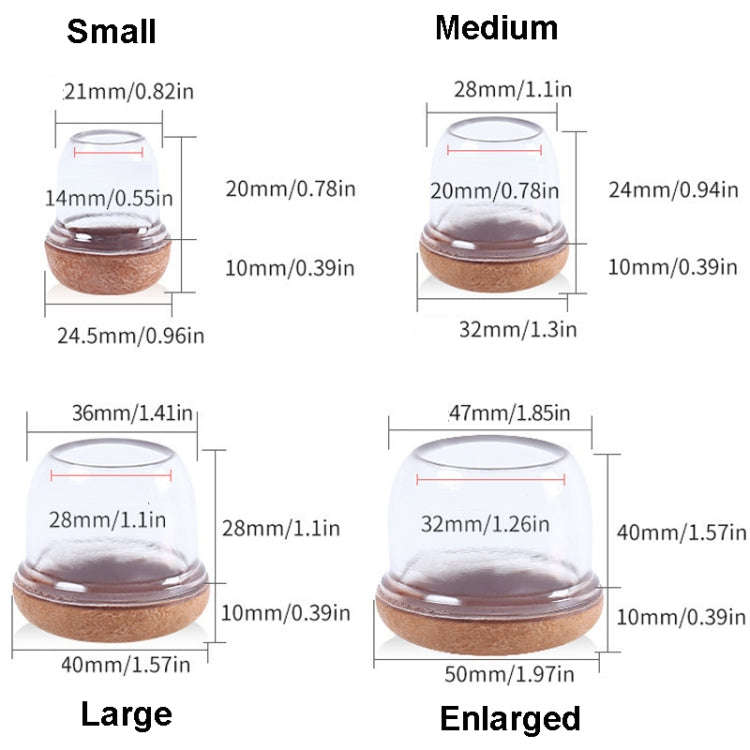 2 inch Enlarged 8pcs /Set Round Table And Chair Leg Covers For Tiles/Wooden Floors Furniture Prot...